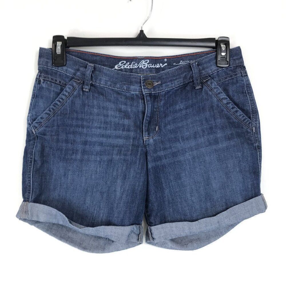 Eddie Bauer Boyfriend Fit Denim Shorts Women's Size 4 Mid-Rise Pockets Casual
